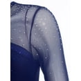 thumbnail image 3 of iiniim Women Lyrical Dress Elegant Modern Contemporary Dance Sparkly Flowy Mesh Tulle Split Long Skirt Navy Blue&Blue L, 3 of 7