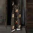 thumbnail image 5 of Womens Halloween Pumpkin Print Sleeveless Jumpsuit Casual Wide Leg Fashion Fall Romper Cute Halloween Costume Coffee XL, 5 of 5