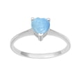 thumbnail image 1 of 925 Sterling Silver 5 MM Heart Shape Larimar Solitaire Women Ring, 1 of 2