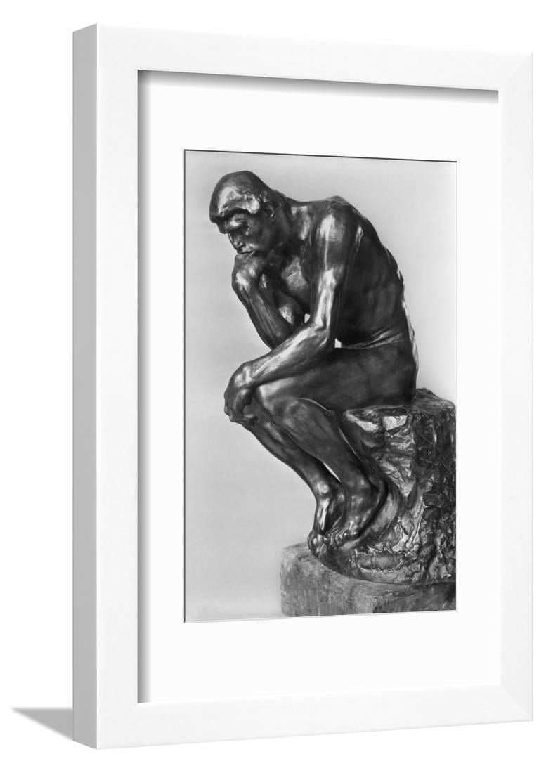 The Thinker Framed Print Wall Art - Walmart.com