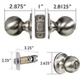 thumbnail image 3 of Satin Nickel Ball Privacy Door Knob, Bed and Bath Turn-Button Lock with Emergency Release, Adjustable Backset, 3 of 14