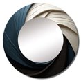 thumbnail image 2 of Designart "Geometric VORTEX I" Abstract Spirals Round Mirror Wall Decor Modern - Large Beige Round Bathroom Mirror - Round Mirror - 29" x 29", 2 of 6