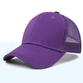 thumbnail image 2 of UTSJKR Unisex Corduroy Mesh Back Trucker Cap, Classic Five-Panel Breathable Adjustable Outdoor Sun Hat Purple, 2 of 5