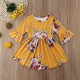 thumbnail image 3 of Détails sur les Enfants Bambin Bébé Fille Vêtements Manches Courtes Robe Tutu Partie Robe Florale, 3 of 4