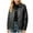#0160-Black, variant on Cropped Leather Jacket for Women Vintage Style Motorcycle Bomber Jacket Faux Leather Lapel Neck Zip Up Long Sleeve Coats Fall Going Out Jackets