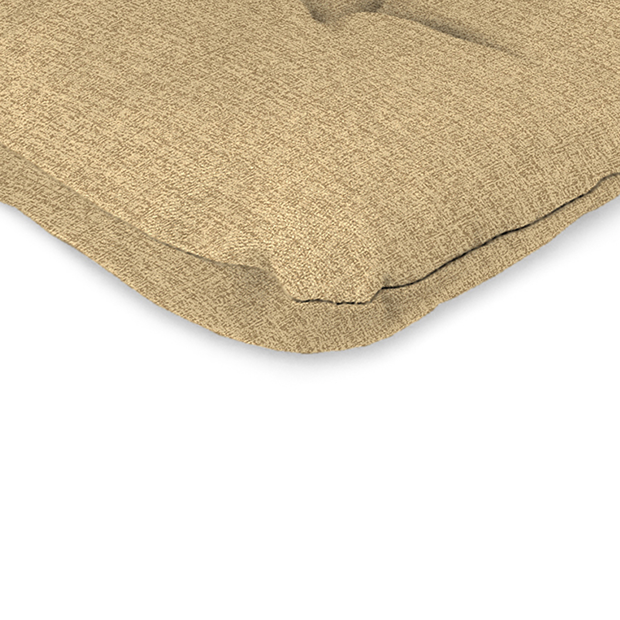 Jordan Manufacturing 38" x 21" McHusk Birch Beige Crosshatch Rectangular Outdoor Chair Cushion with Ties and Hanger Loop