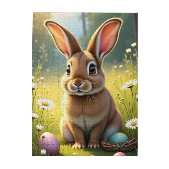 500 Piece Jigsaw Puzzle For Adults Adorable Easter Bunny In Flower Field Challenging And Fun Brain Teaser Relaxing Activity Great Gift Idea Beautiful Artwork Home Decor