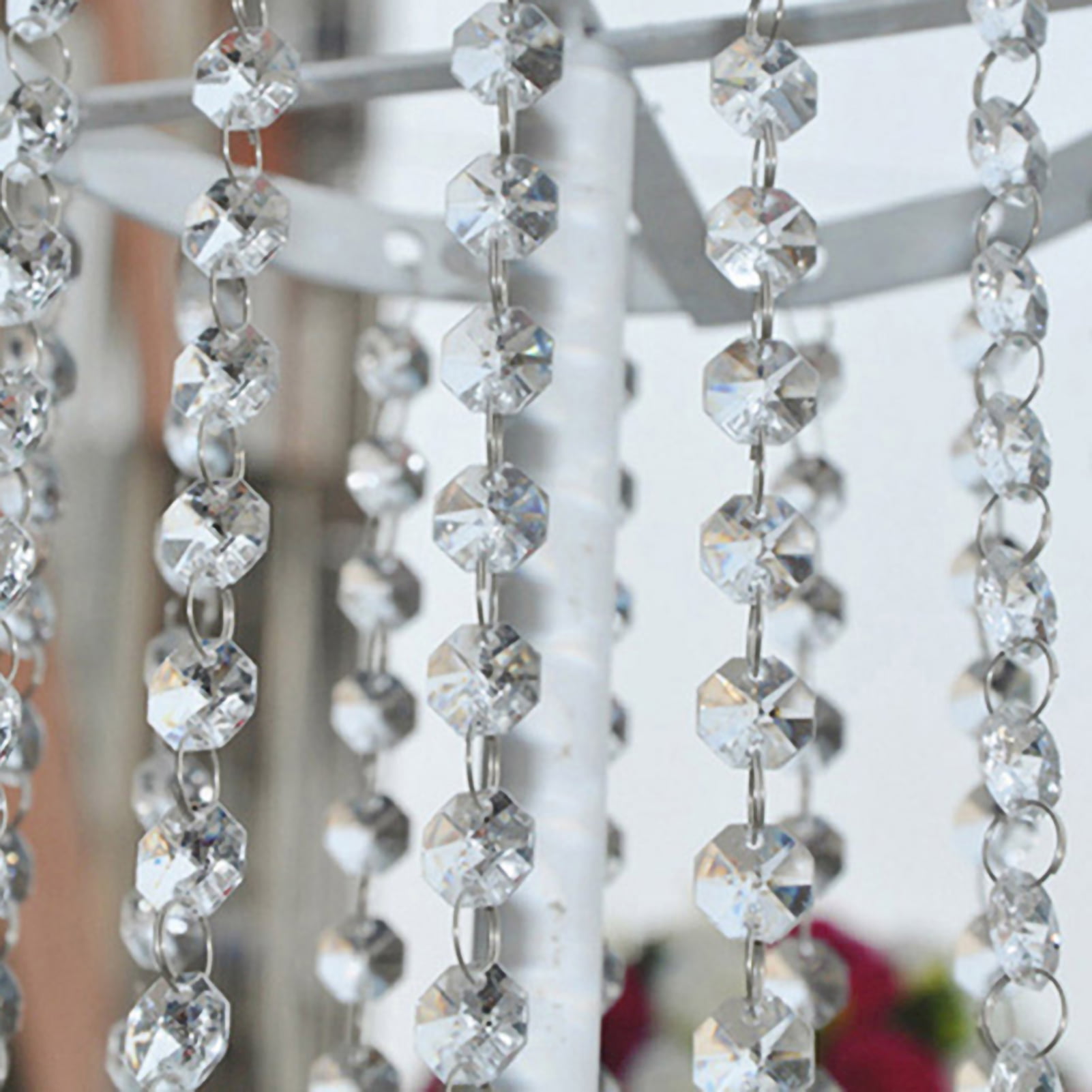 1pc Clear Acrylic Crystal Garland Hanging Beaded Chain Wedding Tree Ornaments 