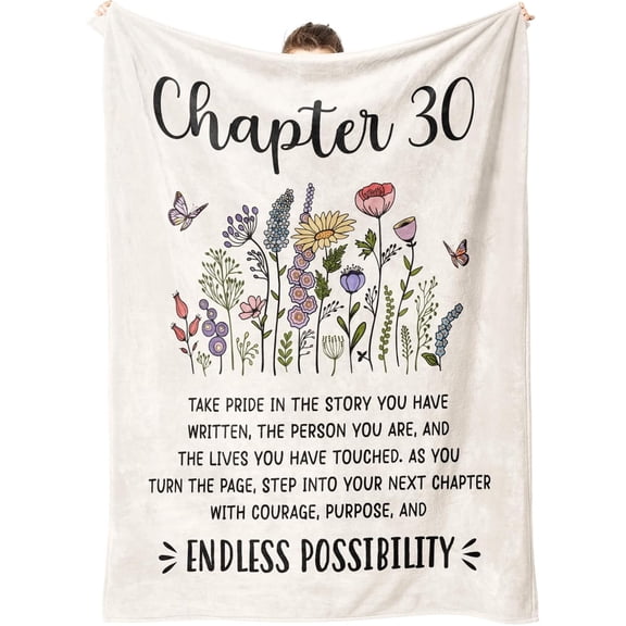 30th Birthday Gifts for Women, Chapter 30 Blanket, 30 Year Old Bday Gifts for Women, Daughter, Friend, 1995 30th Birthday Decorations for Her, Turning 30 Throw Blankets