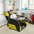 thumbnail image 2 of Costway Kids Youth Gaming Sofa Recliner w/Headrest & Footrest PU Leather Yellow, 2 of 10