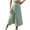 Green, variant on IROINNID Women's Skirt Fashion Summer Floral Split Casual Ruched Waist Skirts Below The Knee Empire Waist tail Solid Color Skirt