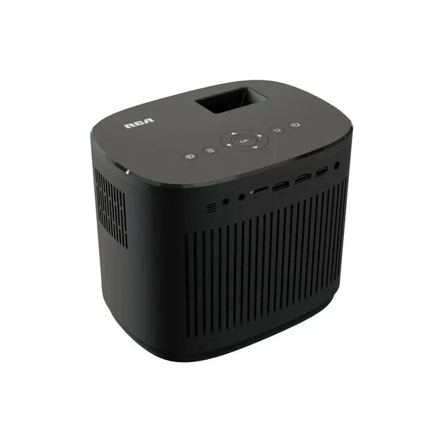 Restored RCA 720P Home Theater Projector 1280 x 720, 4" LCD technology, 120 lumens, 32" to 120" (Diagonal) RPJ181-BLACK (Refurbished)