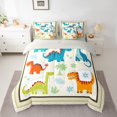 thumbnail image 2 of Homewish Cute Dinosaur Bedding Comforter Set 7pcs for Kids, Funny Jungle Animal King Bedding Sets, Tree Flower Botanical Reversible Bed Sheets, Luxury Bedroom Decor, 2 of 7