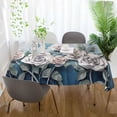 thumbnail image 6 of Coolnut White Blue Roses Rectangle Tablecloth Waterproof Polyester Table Clothative Stain Resistant & Wrinkle Resistant Washable Table Cover for Dining Table/Party/Camping 60x108 Inch Decor Gift, 6 of 7