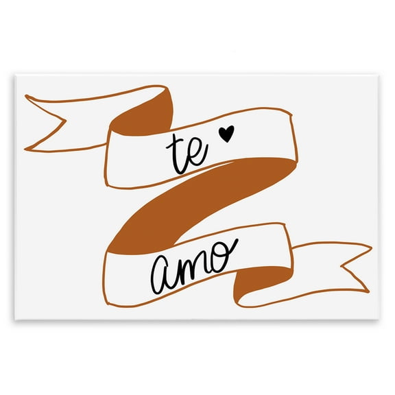 Stupell Industries Te Amo con Cinta Inspirational Quotes & Sayings Painting Unframed Art Print Wall Art, 15 x 10
