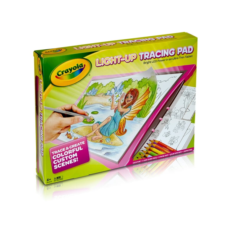 Crayola Light Up Drawing Tablet Pink Sketch Sheets for Kids Unisex Gift Ages 6 9 Walmart