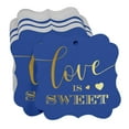 thumbnail image 3 of Inkdotpot Pack Of 50 Real Gold Foil Bracket Shape Paper Tags Love Is Sweet Wedding Favor Hang Tags, 3 of 7