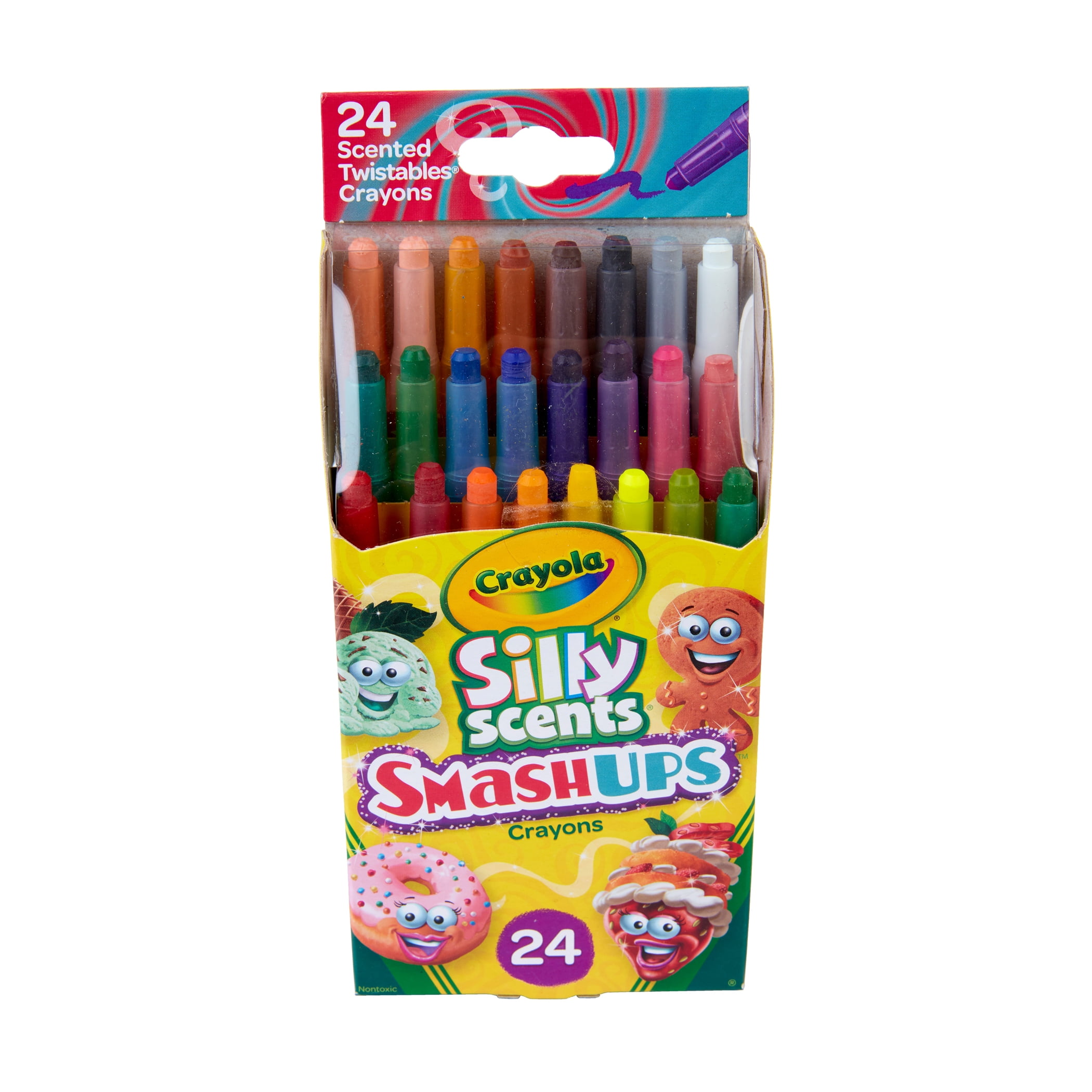 Crayola Silly Scents Smash Ups Mini Twistables Scented Crayons, 24 Per Pack, 4 Packs