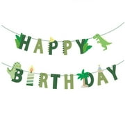 KABOER Dinosaur Happy Birthday Banner Forest Theme Party Supplies Decorations