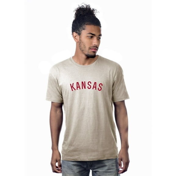 Daxton Premium Basic Crew Neck Short Sleeve Tshirt Cities Kansas Letter - Oat Red-Medium