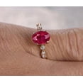thumbnail image 2 of 1.75 Carat 8x6mm Ruby and Moissanite Diamond Engagement Ring in 10k Rose Gold for her, 2 of 3