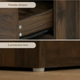 thumbnail image 5 of Hommpa Nightstand, 2 Drawer Nightstand Open Shelf Nightstands Brown Bedside Table Nightstands with Storage End Tables Living Room Bedroom Furniture Dark Walnut, 5 of 13