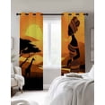thumbnail image 4 of Africa Black Women Blackout Curtains for Bedroom Living Room Darkening Curtains 90 Inch African Native Ethnic Sunset Black Out Window Curtain Privacy Window Treatment Grommet Drapes 52"x90"x2, 4 of 9
