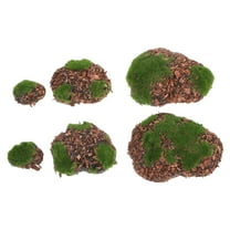 Worgeous 6 Pcs Artificial Moss Stones For Crafts Fairy Garden Accessories Home Decor Moss Covered Rocks For Floral Arrangements Decorative Moss Stones