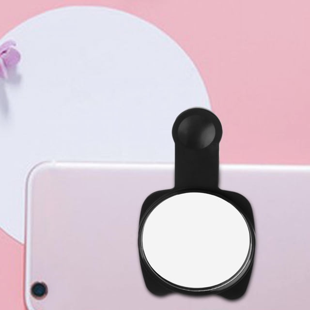 Clip de espejo para cámara trasera de teléfono inteligente, reflejo de espejo, herramienta profesional para selfies de teléfono de fácil instalación Negro