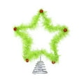 thumbnail image 2 of Rdhnmea Green Christmas Tree Topper Faux Fur Star Treetop Decoration Winter Holiday Supplies for Home, 2 of 7