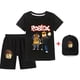 thumbnail image 2 of Juego Roblox de tres piezas para niños y niñas, traje informal, periférico, bidimensional, camisetas y pantalones cortos + sombreros, 2 of 4