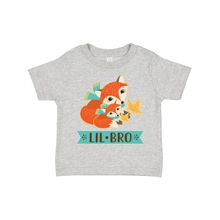 

Inktastic Little Brother Woodland Fox Lil Bro Gift Toddler Boy Girl T-Shirt