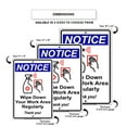 thumbnail image 3 of Notice Wipe Down Your Work Area Regularly Safety Precaution For Door Or Window Social Distancing Required Aluminum Metal Sign 18"x24", 3 of 5