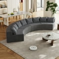 thumbnail image 2 of Corduroy Curved Sectional Sofa With 8 Pillows,Curved Symmetrical Modular Semi Circular Sofa Sectional For Bedroom, Living Room, Office For Leisure Or Nap, Reading Room, And Lobby(Four Modules)43264, 2 of 9