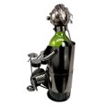 thumbnail image 3 of Atlantic Collectibles Rock Band Musician Drummer Hand Made Metal Wine Bottle Holder Caddy Decor Figurine 12"H, 3 of 4