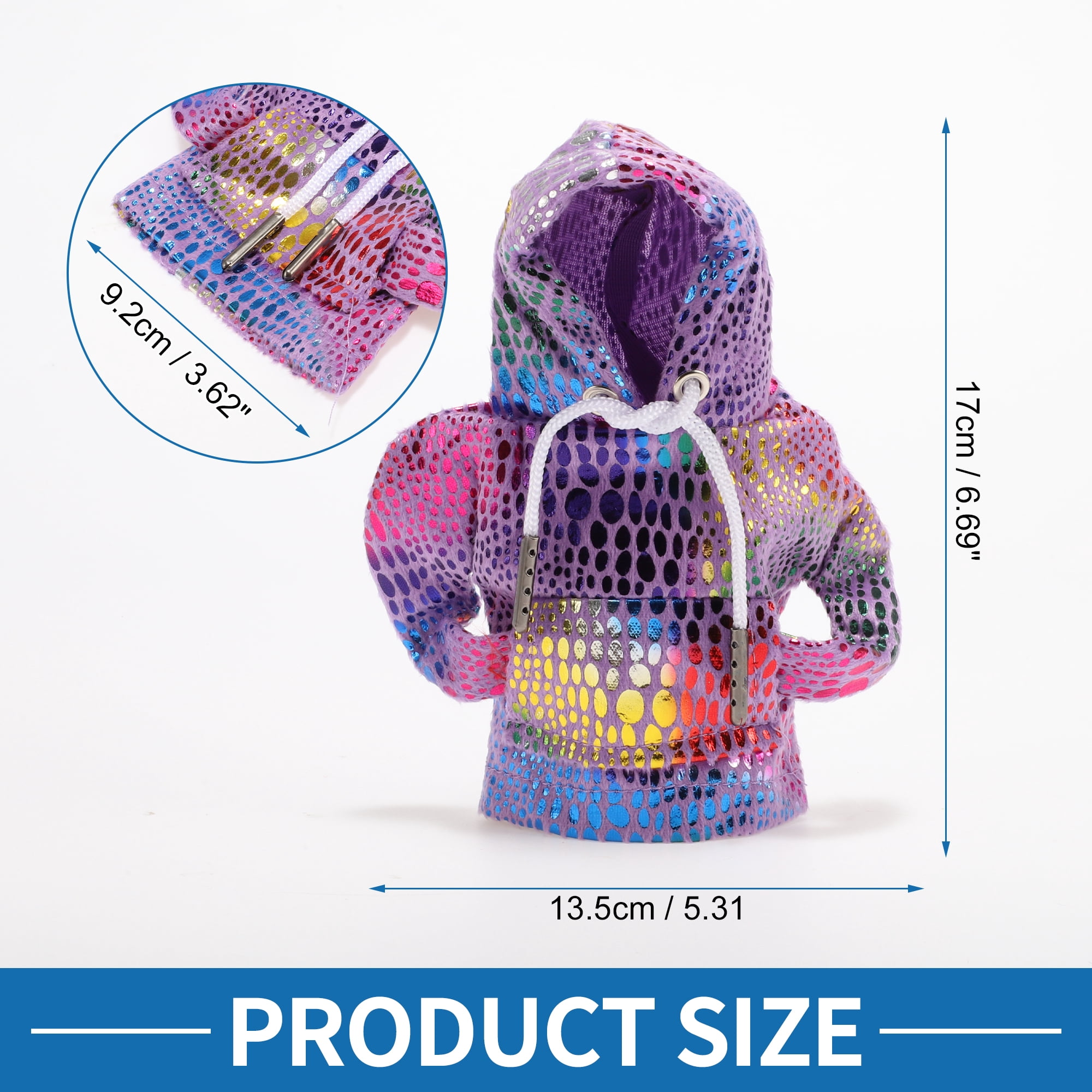 Unique Bargains Shift Knob Cover Reflective Gearstick Hoodie for Car RV Truck Purple
