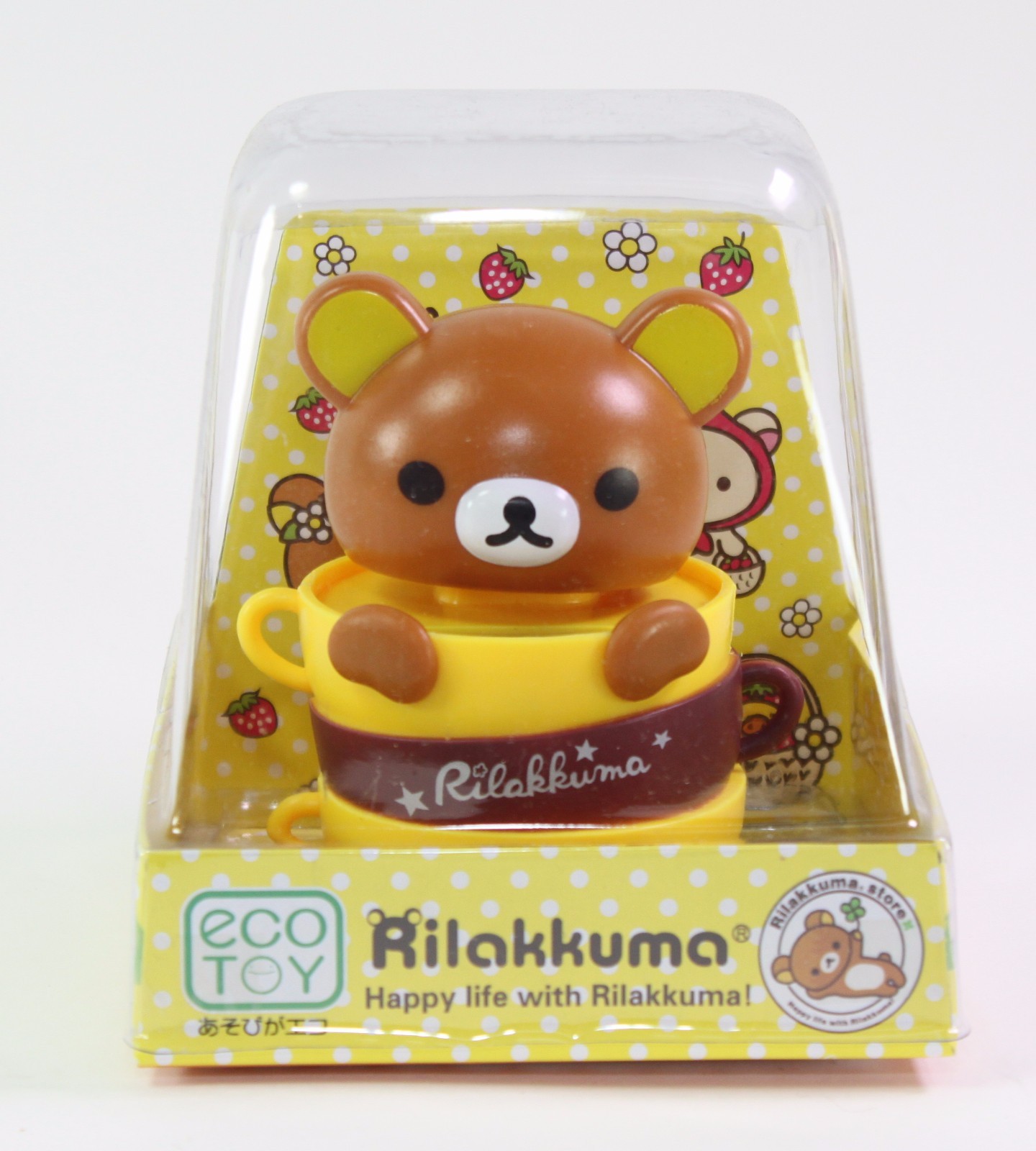 Brown Bear in a Coffee Mug Japan Figure Solar Toy Gift  B11671