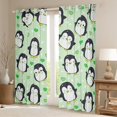 thumbnail image 2 of Manfei Kawaii Penguin Black Out Curtains for Kid, Antarctic Wildlife Animal Curtains Pack of 2 (42x63 Each), Cartoon Green Love Heart Bedroom Curtains, Curtains Blackout Bedroom Decor, 2 of 6