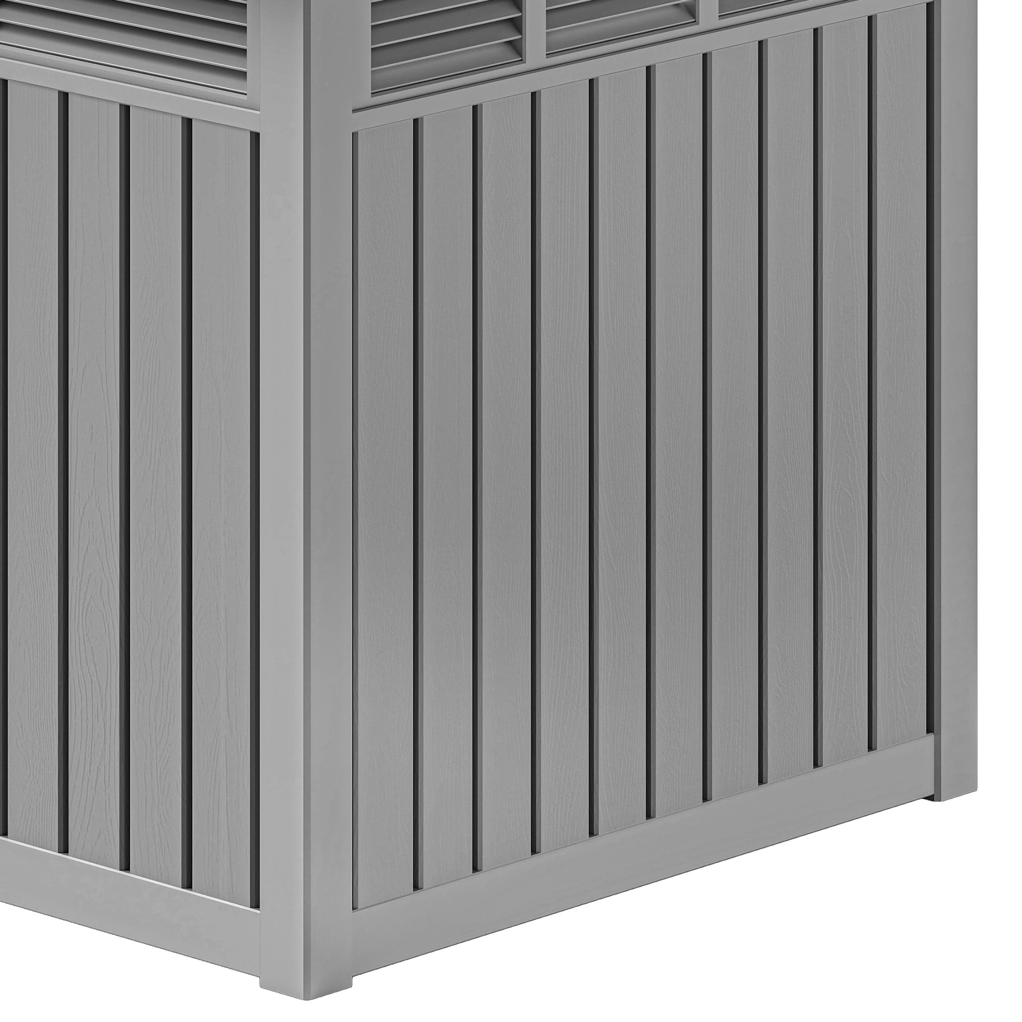 Dextrus Plastic Dog House with Lift-Up Sloping Roof,Indoor & Outdoor Dog Kennel,Waterproof & Ventilated,Gray,31.9"D x 24.8"W x 24.1"H