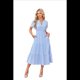 thumbnail image 1 of Vestido de Larga con Cuello en V, Plisado y Mangas Abullonadas, Azul L, 1 of 4