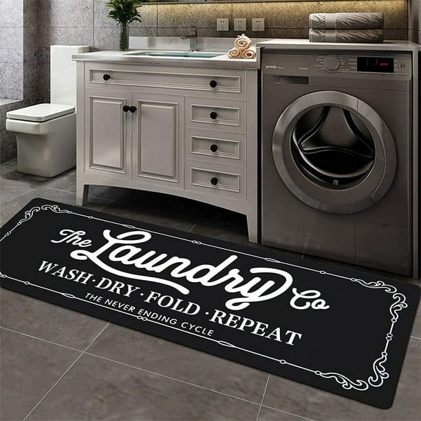 Findosom Farmhouse Laundry Room Rug Non Slip Rubber Laundry Runner Rug