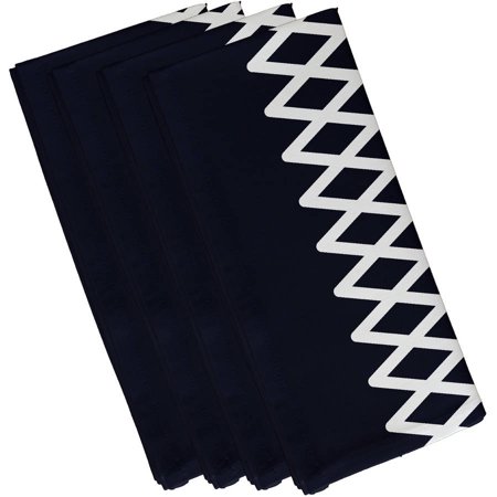 Simply Daisy 19  x 19  Coastal Calm Geometric Print Napkins  Set of 4