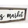 thumbnail image 4 of Parisloft Farmers Market Enamel Surface Decorative Shelf Sitter Inspirational Wood Block Sign Table Top Decor Plaque 12.2 x 2 x 3.8 inches (White-Washed, Farmers Market), 4 of 7