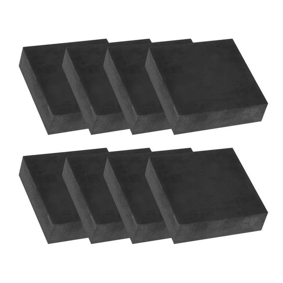 Uxcell Rubber Solid Anti-Vibration Pads, 8 Pcs 80mm x 25mm Thick Rubber Square Washers Multi-Purpose Gasket Pad Bushings Spacer for HVAC Compressor Air Conditioner, Black