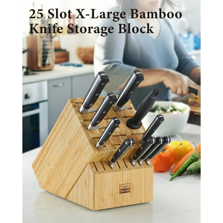 Cooks Standard Knife Storage Block, 25 Slot, Acacia