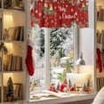 thumbnail image 3 of Christmas Bird Valances for Windows, 54 x 18in, Poinsettia Floral Holly Fruit Xmas Ball Red Rod Pocket Kitchen Valance Curtain Light Filtering Window Treatments for Living Room Bedroom, 1 Panel, 3 of 7