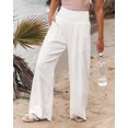 thumbnail image 1 of Foridol-pantalones de lino y algodón para mujer, calzas largas con bolsillos, informales, de pierna ancha, color blanco y caqui, para primavera y verano, 2023, 1 of 4