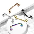 thumbnail image 2 of 16GA Flat Disc Ends 90 Degree Bent Staple Barbells for Surface 316L Surgical Steel Surface & Snake Eye Tongue Piercings, 2 of 4