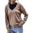 thumbnail image 3 of Pull-over en Tricot Uni à Manches Longues pour Femmes, 3 of 7