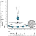 thumbnail image 2 of Gem Stone King 7.28 Ct Oval London Blue Topaz 925 Sterling Silver Lab Grown Diamond Pendant and Bracelet Jewelry Set, 2 of 3
